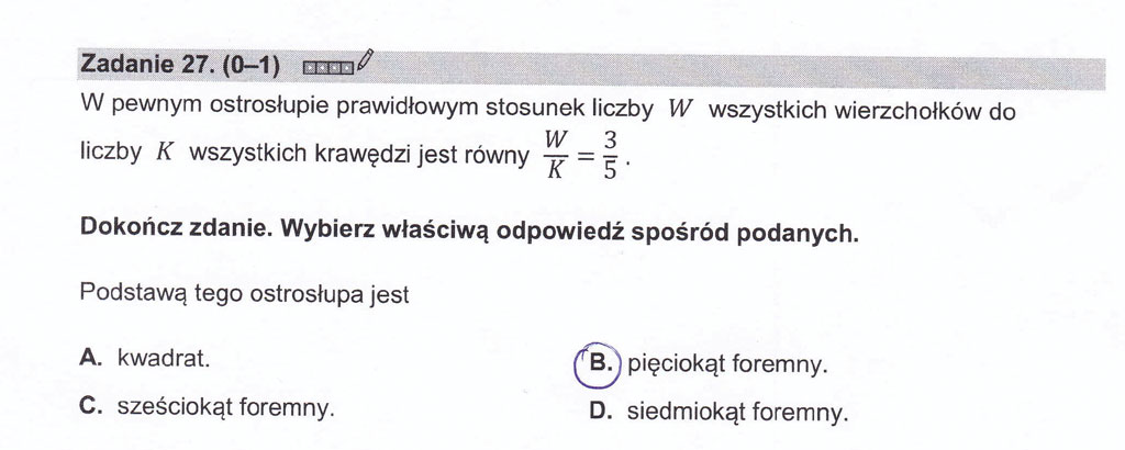 matura 2023 matematyka odpowiedzi zadanie 27